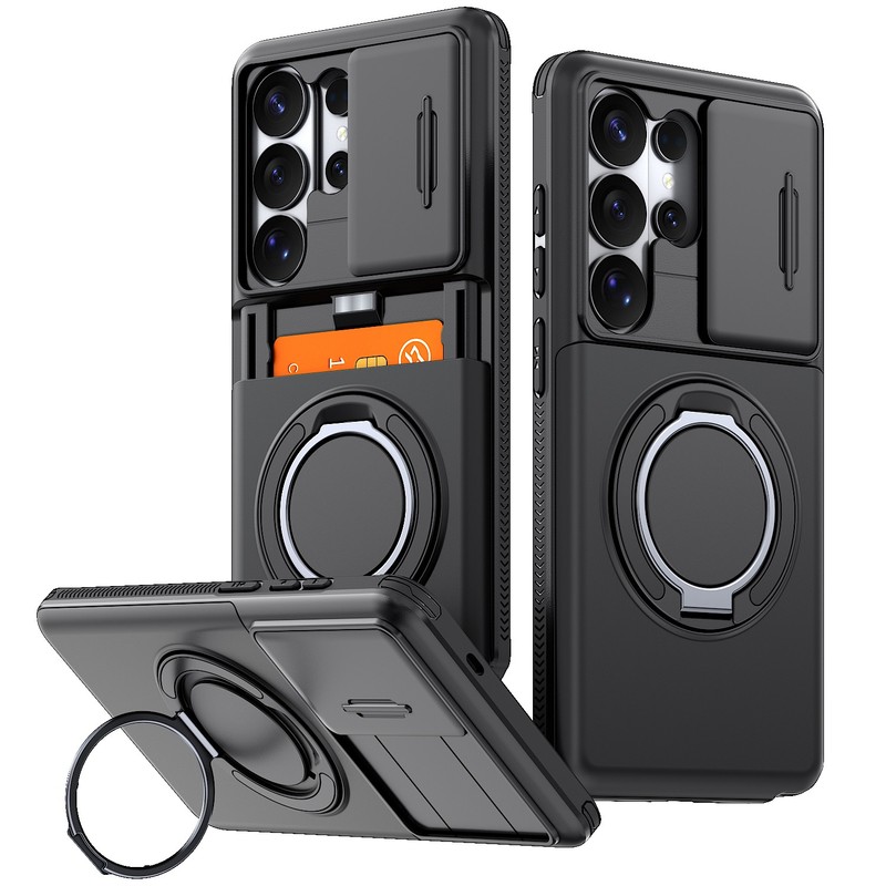 For Samsung Galaxy S26 S25 S24 S23 S22 Ultra Case Wallet Card Holder Kickstand