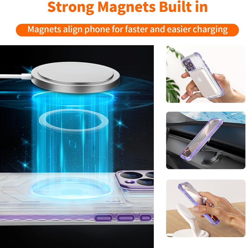 for iPhone 15 Pro Waterproof Case, IP68 Underwater Case Built-in Screen Protecto gallery