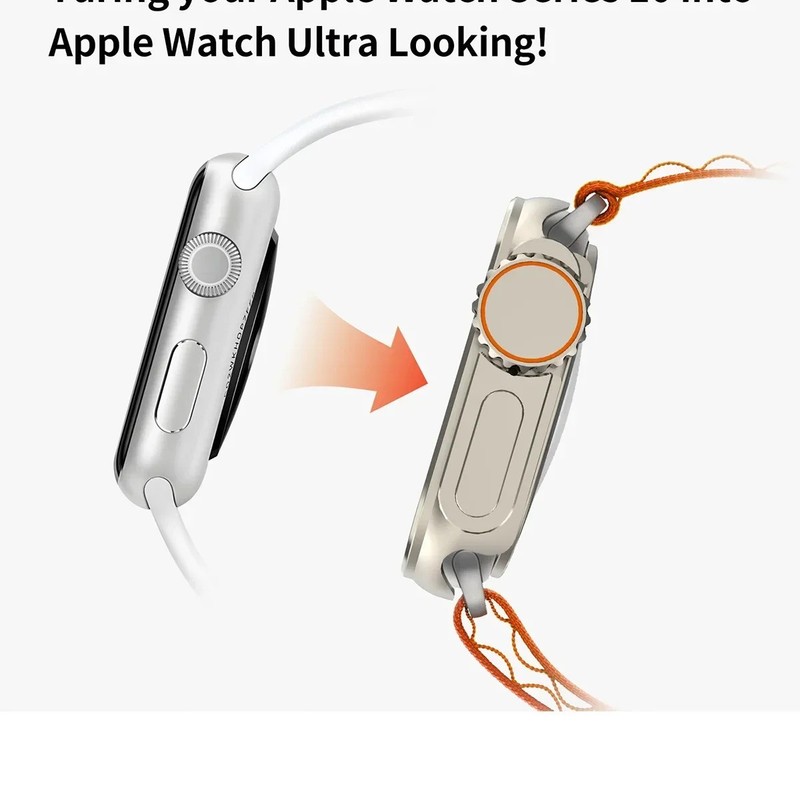 Metal Case Cover Protector for Apple Watch 11 10 42/46mm Convert to Ultra 2 Look gallery