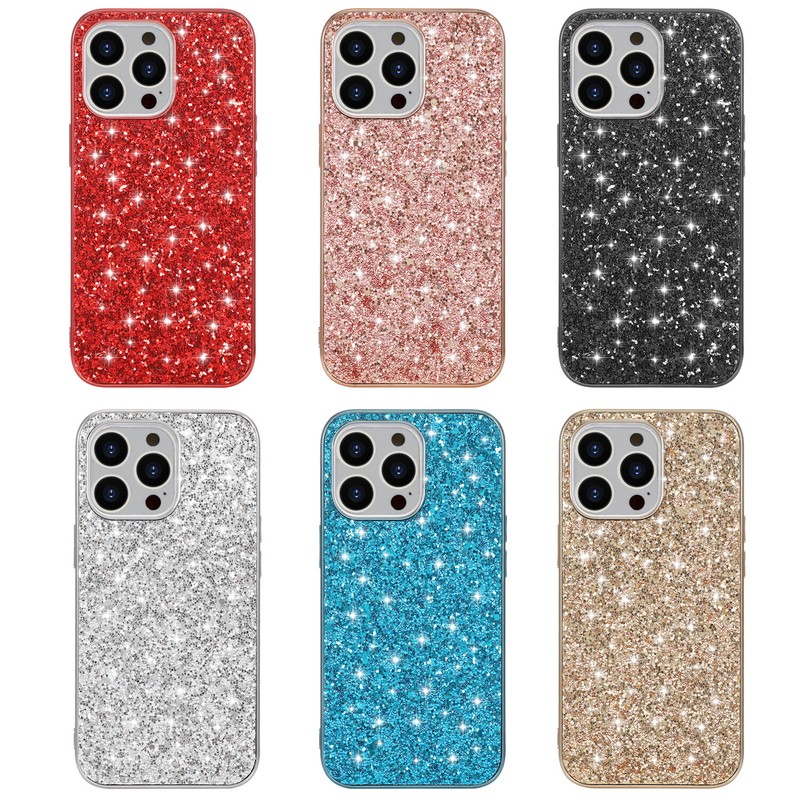 For iPhone 16 15 Pro Max 14 13 12 11 Bling Glitter Shockproof Slim Case Cover