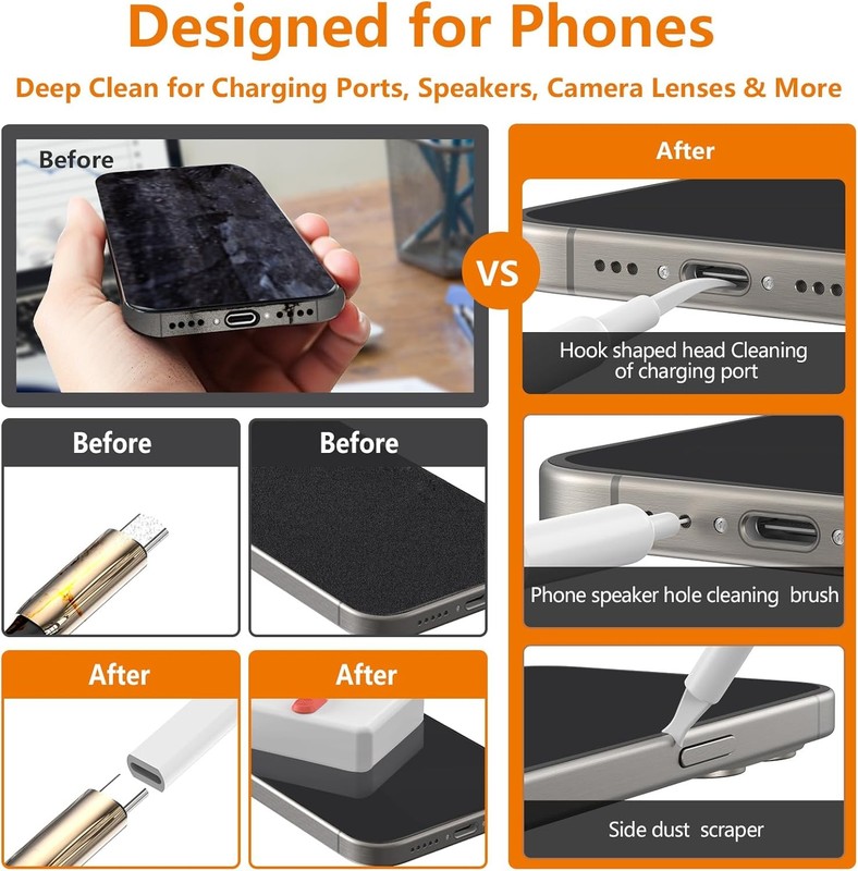 Cell Phone Cleaning Kit, iPhone Cleaning Kit for Charging Port Cleaner Keyboard gallery