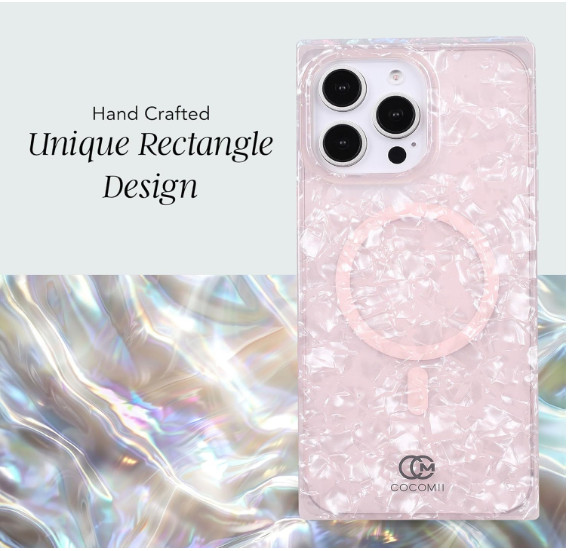 Cocomii Retangle Case for iPhone 16 Pro, Compatible with MagSafe, Pink Opal gallery