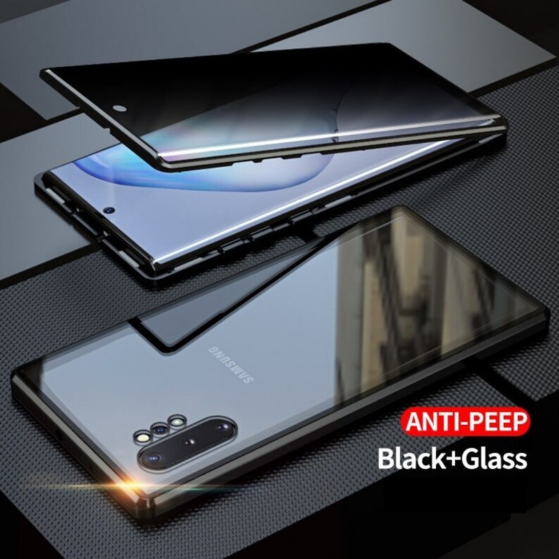 For Samsung Galaxy S25 Ultra S24 S26 S23 22 21 N20 Anti-Spy Magnetic Glass Case