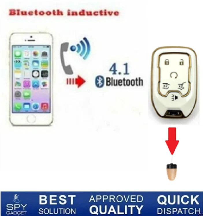 NEW Dual Way Talking Bluetooth Key Inductive Transmitter Wireless Micro Earpiece