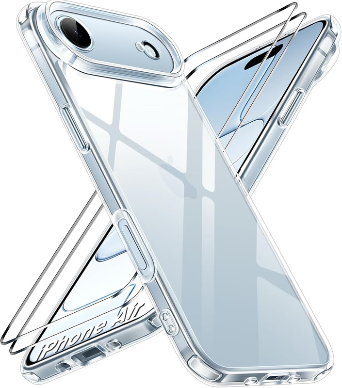 3-In-1 Clear Case Designed for Iphone Air 6.5″ / Iphone 17 Air 6.5” 2025 with 2