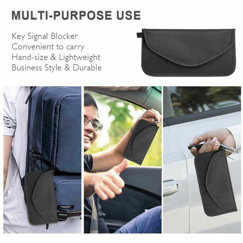 2 PCS Car Key Signal Blocker Case Faraday Cage Pouch Keyless RFID Blocking Bag gallery