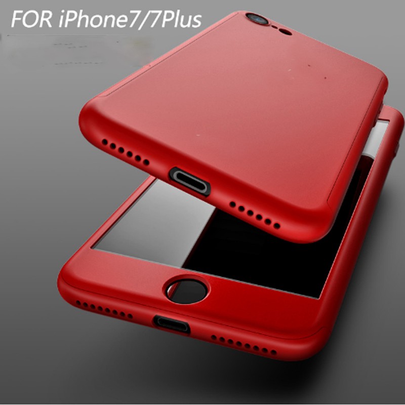 360° Hard Plastic Case Screen Protector Tempered Glass Cover For iPhone 7 7plus gallery