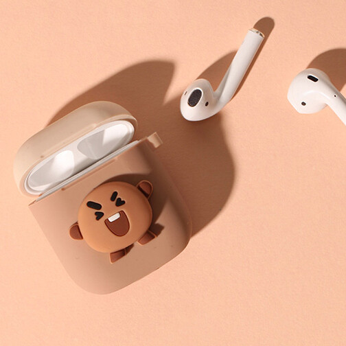 BTS BT21 Official Authentic Shooky TwoTone Silicon Airpods Case Gen 1& 2 Common