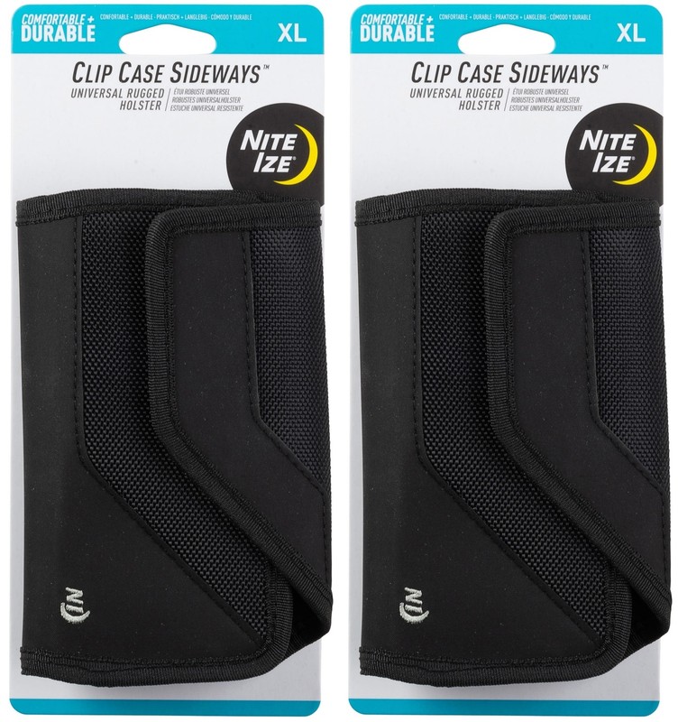 Nite Ize Clip Case Sideways Universal Rugged Holster, XL – Black (2-Pack)