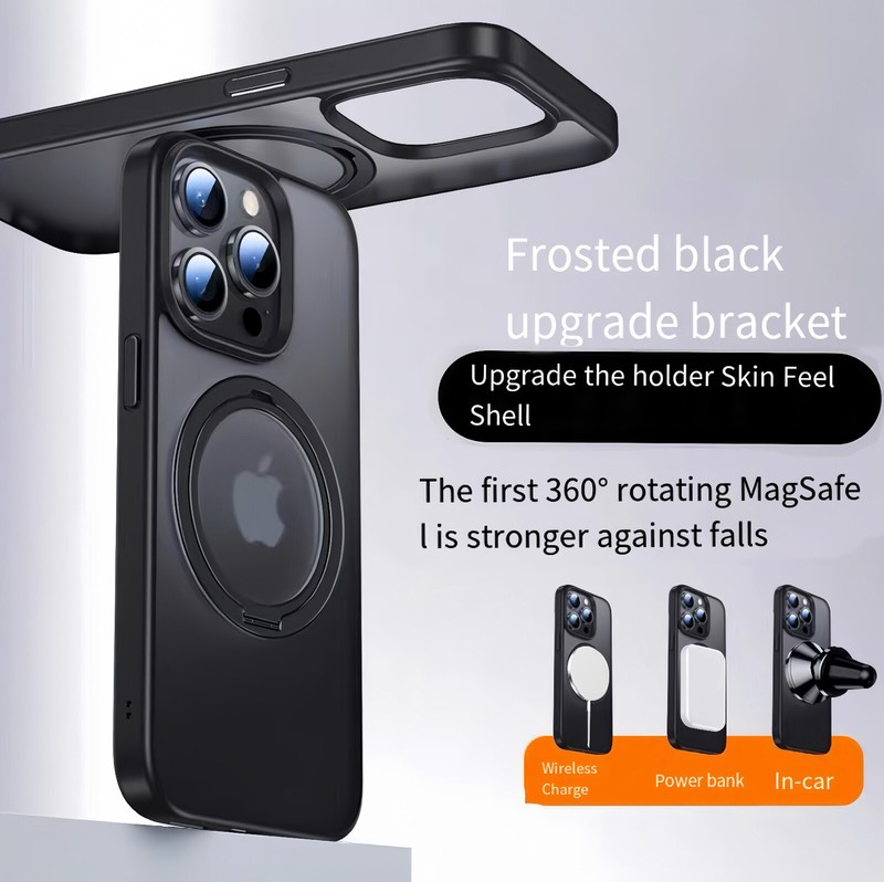 Magnetic Case with 360° Rotatable Ring Phone Stand For iPhone 16 Pro Max 15 14