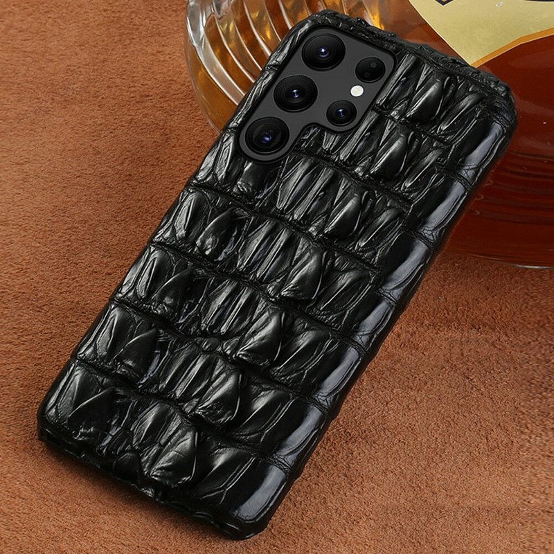Genuine Crocodile Leather Case for Samsung Galaxy S24 S23 Ultra Alligator Cover