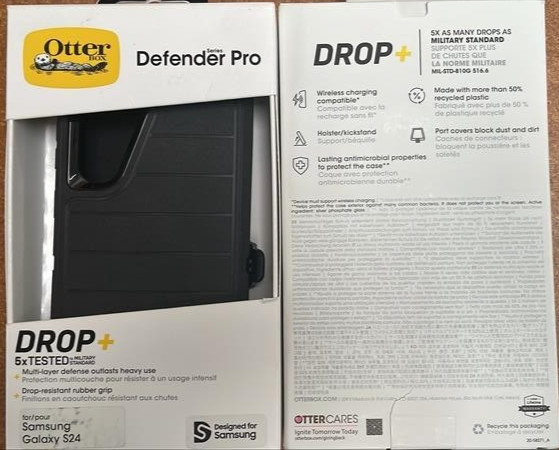 Otterbox Defender Pro Series Samsung Galaxy s24 Black Wireless Charging