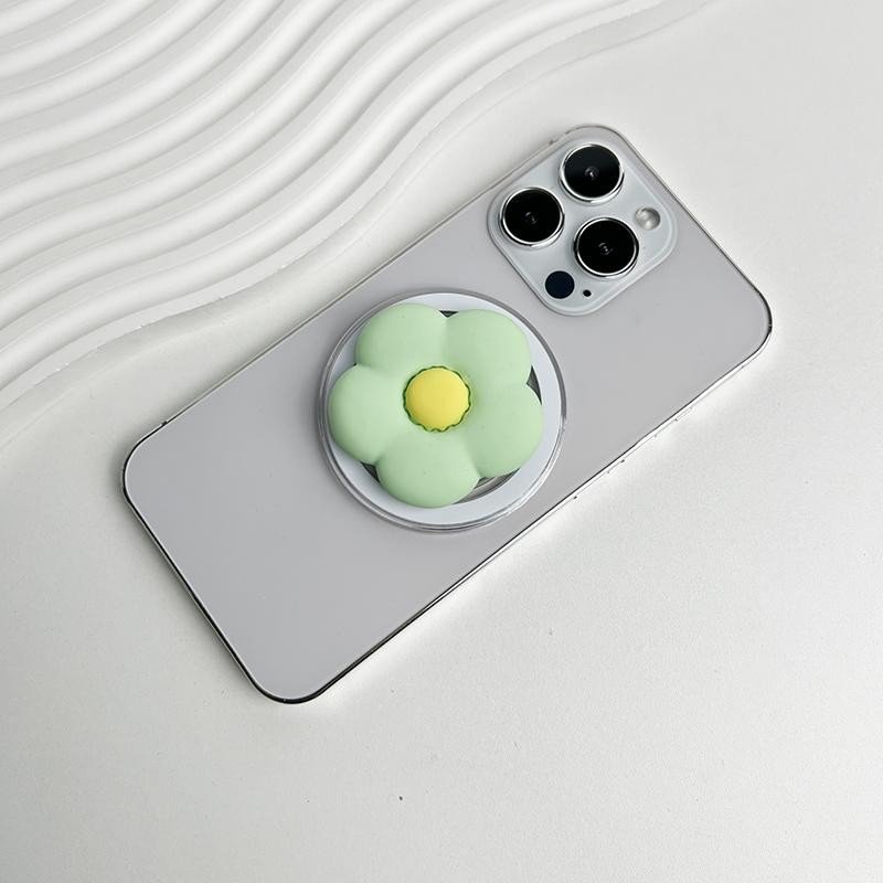 Socket Talk Macron Color Resin Flower Mobile Phone Holder for Magsafe
