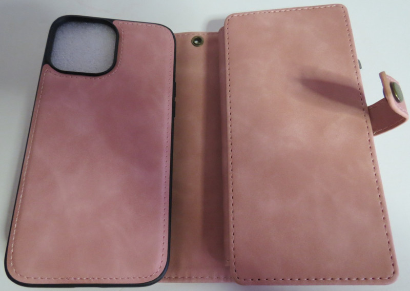 Soft Touch Blush Pink Color Wallet with Magnetic Phone Case gallery