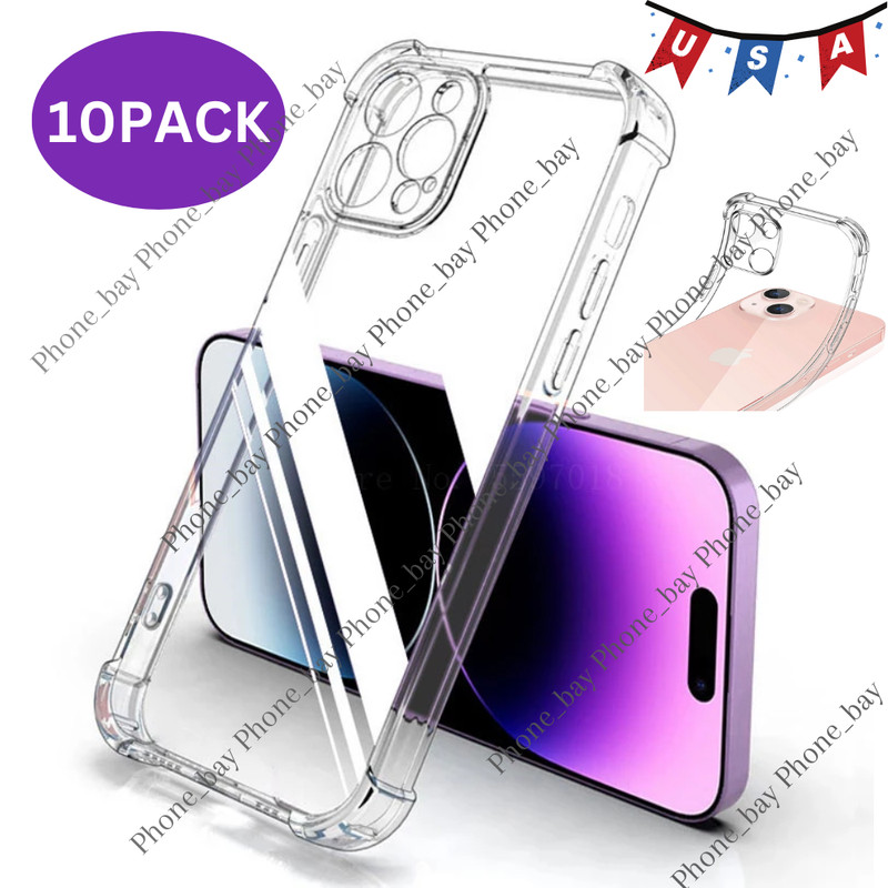 10x For iPhone 14 13 12 11 Pro Max XR X XS 8 7 6 6s Shockproof Clear Case Cover