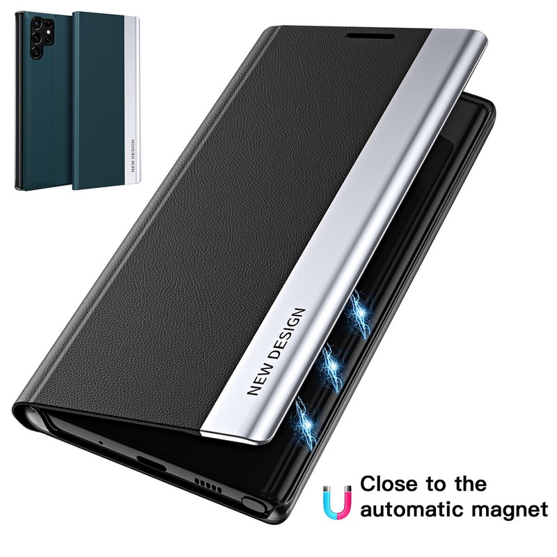 For Samsung Galaxy S24 Ultra S23 S22 S21 Magnetic Case Leather Flip Stand Cover