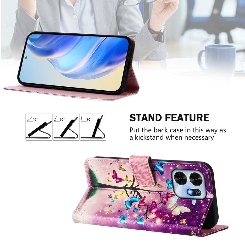For Various Phone Butterfly Tree Card Wallet Case Bag Flip Stand Magnetic Cover gallery