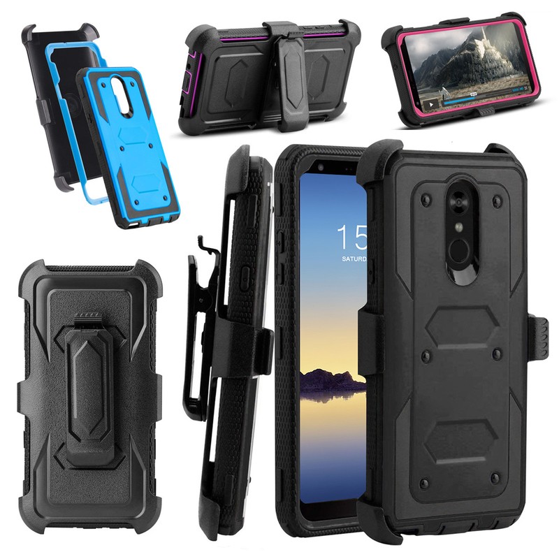 For LG Stylo 4/Stylo 5 Case Shockproof Rubber Holster Hard Armor With Clip Cover
