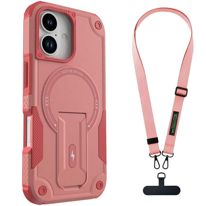 For Apple iPhone 17 Air 17 Pro Max 17 5G Case Cover Kickstand With Lanyard Strap