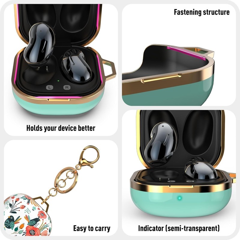 Mint Green Floral Case Cover for Galaxy Buds Pro 2/2/Live – Lightweight Design gallery