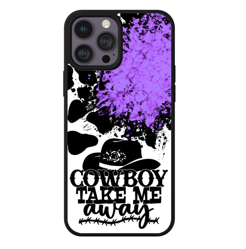 Cowboy Take Me Away Purple Womens Girls Phone Case Durable shockproof protective