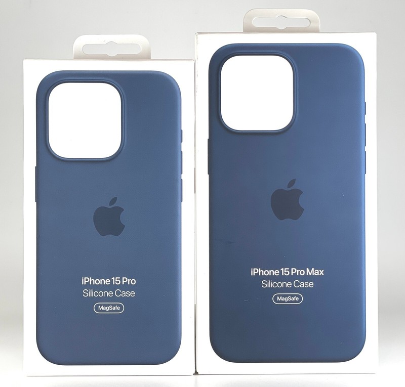 OEM Apple Silicone MagSafe Case For iPhone 15 Series Storm Blue G1N