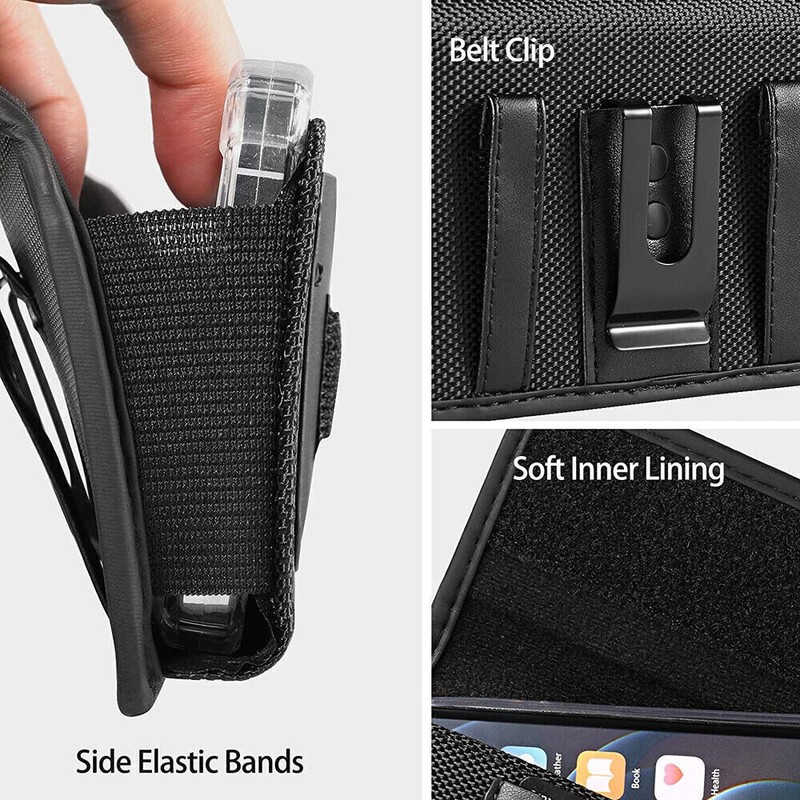Durable Nylon Belt Pouch Case with Card Holder for Orbic Maui and Maui+ gallery