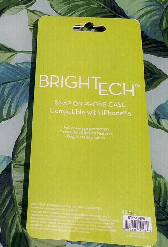 BRIGHTECH SNAP ON PHONE CASE COMPATIBLE WITH IPHONE 5 Green NEW Sealed in Box gallery