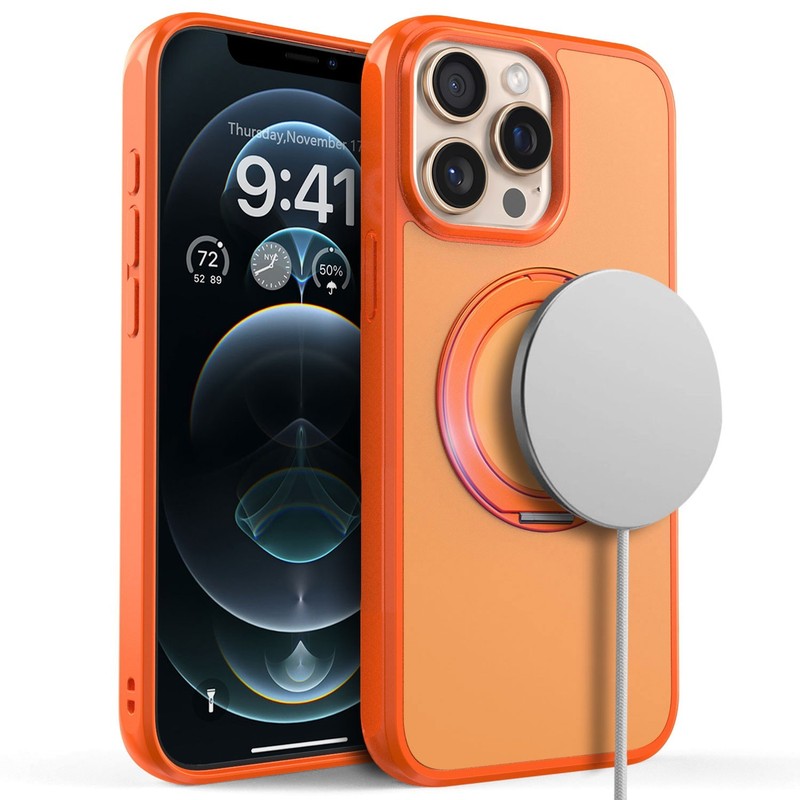 For iPhone 13 Pro Case Magnetic Holder Cover Rotating Ring / 4x Tempered Glass gallery