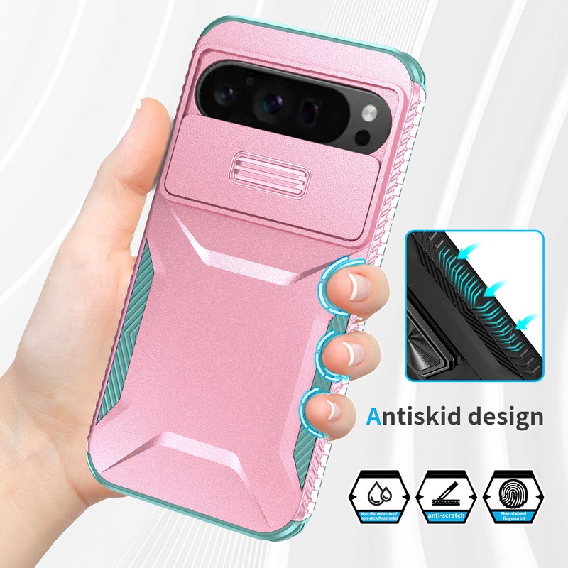 Shockproof Phone Case with Slide Camera Cover For Google Pixel 9 Pro XL/8 Pro/7A gallery