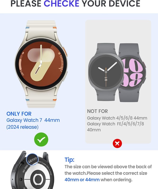 Goton Waterproof Case for Samsung Galaxy Watch 7 Watch7 - 44mm, Black gallery