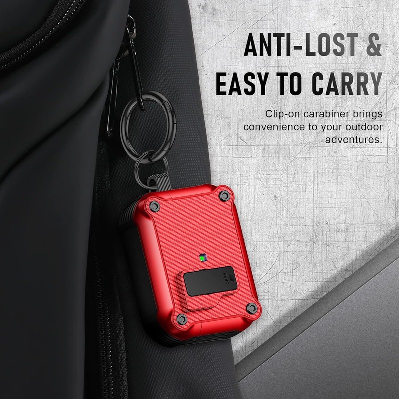 For AirPods 4/Pro 2019/3rd/2nd 1st Shockproof Protective Hard Case with Keychain gallery