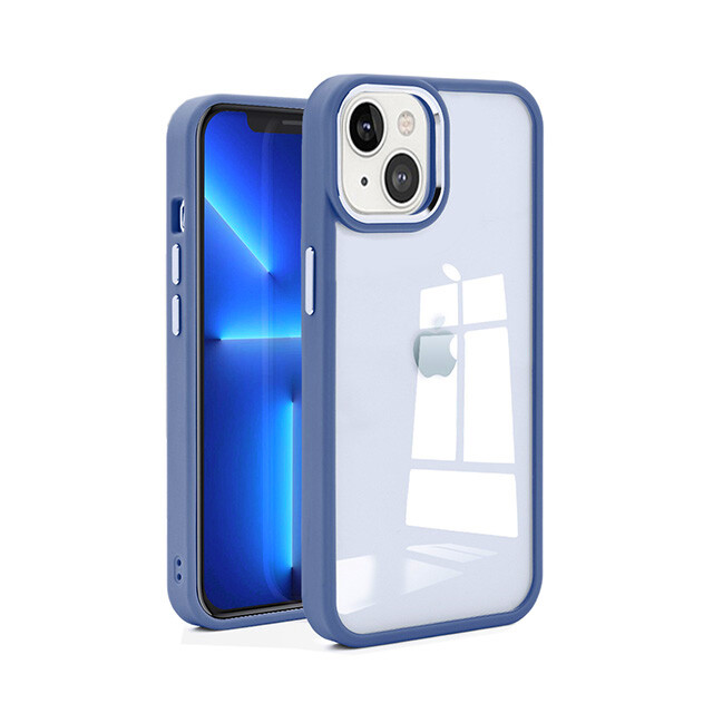 iPhone 13 (6.1″) Color Border Thin Slim PC+TPU Clear Back Shockproof Case