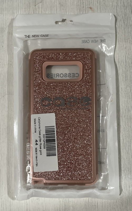 Pink & Rose Gold Glitter 3 Piece Hard Case For Galaxy Note 8, Brand New