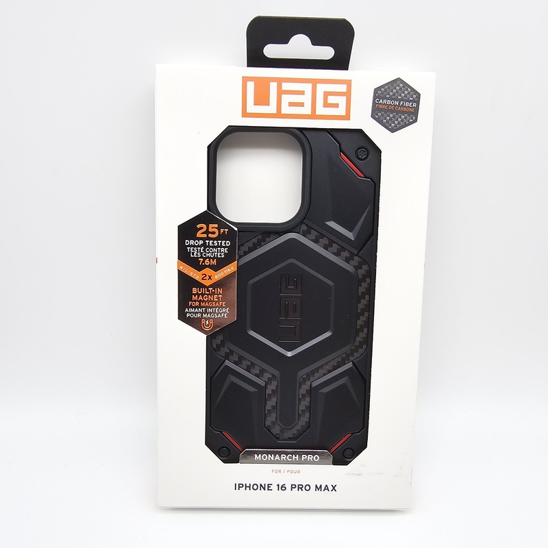 UAG Monarch Pro Case with MagSafe for Apple iPhone 16 Pro Max Carbon Fiber Black