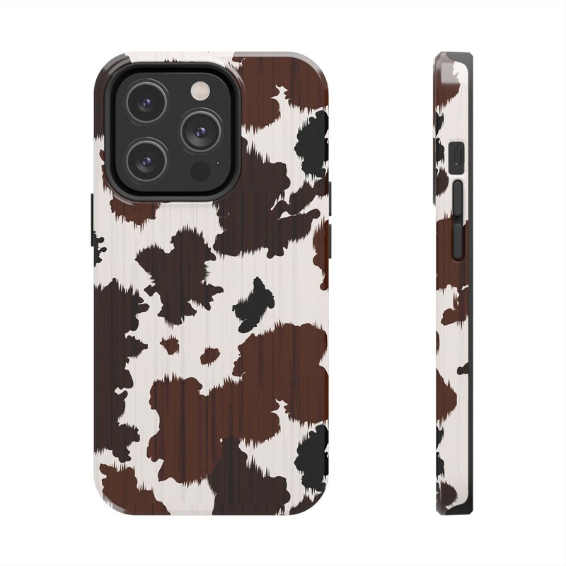 Cow Print Tough Phone Case | iPhone 13-17 Western Case
