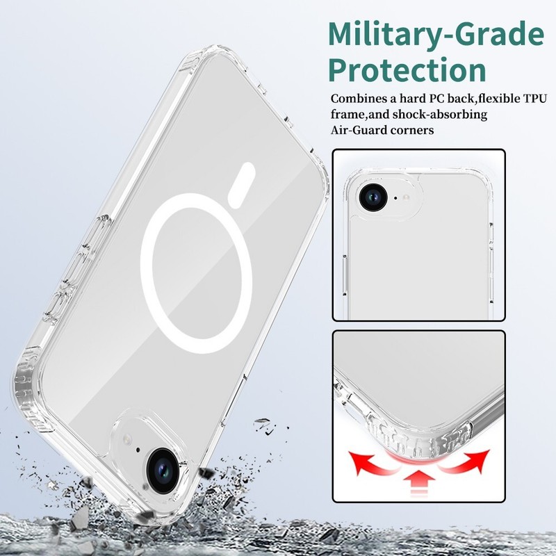 For Apple iPhone 16E (2025) Clear Case – Shockproof TPU Hybrid MagSafe Cover gallery