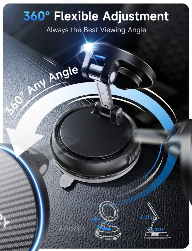 Only for iPhone Magsafe Car Mount Charger [15W Fast Wireless Charge, 78+LBS S... gallery