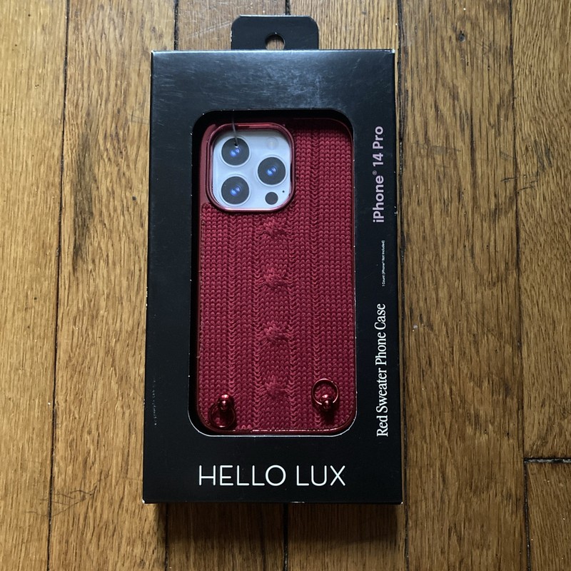 Hello Lux iPhone 14 Pro Red Sweater Phone Case