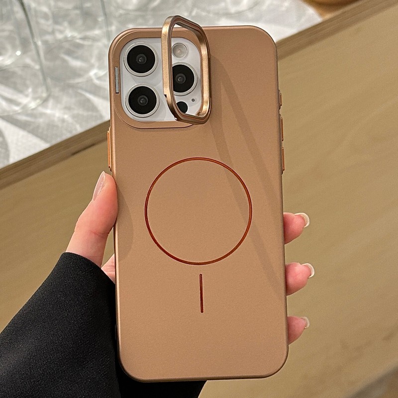 Luxury Slim Magnetic Case w/ Camera Lens Stand For iPhone 16 Pro Max 15 14 13 12