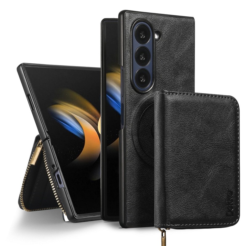 Zipper 2-in-1 Mag Safe Magnetic Wallet Case For Samsung Galaxy Z Fold 7/6/5/4/3