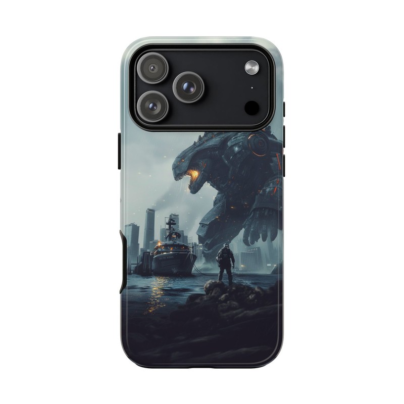 For iPhone/Galaxy/Pixel – Premium Case – Mech Kaiju Robot Military Ship