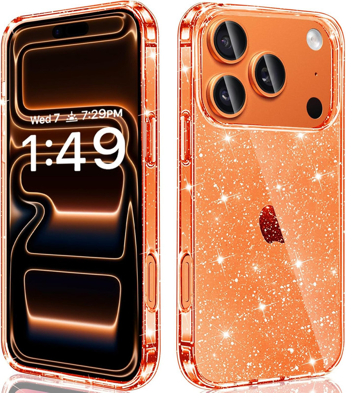 Compatible with Iphone 17 Pro Case Clear Glitter, Sparkle Soft TPU Transparent S