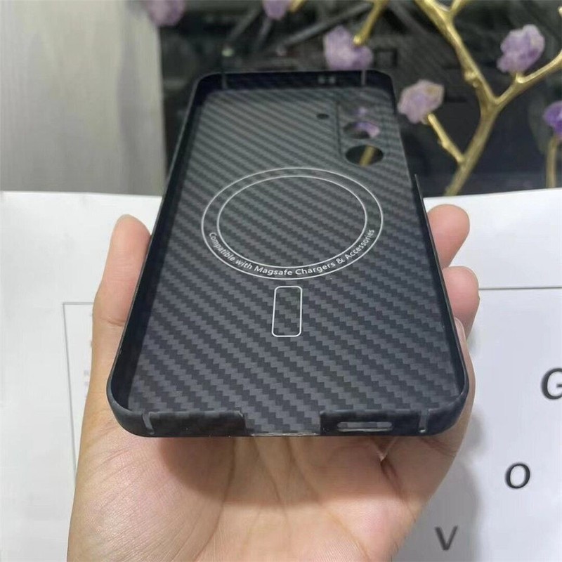 Magnetic 1500D Carbon Fiber Aramid Case for Samsung S24 Ultra S24 Magsafe Cover gallery