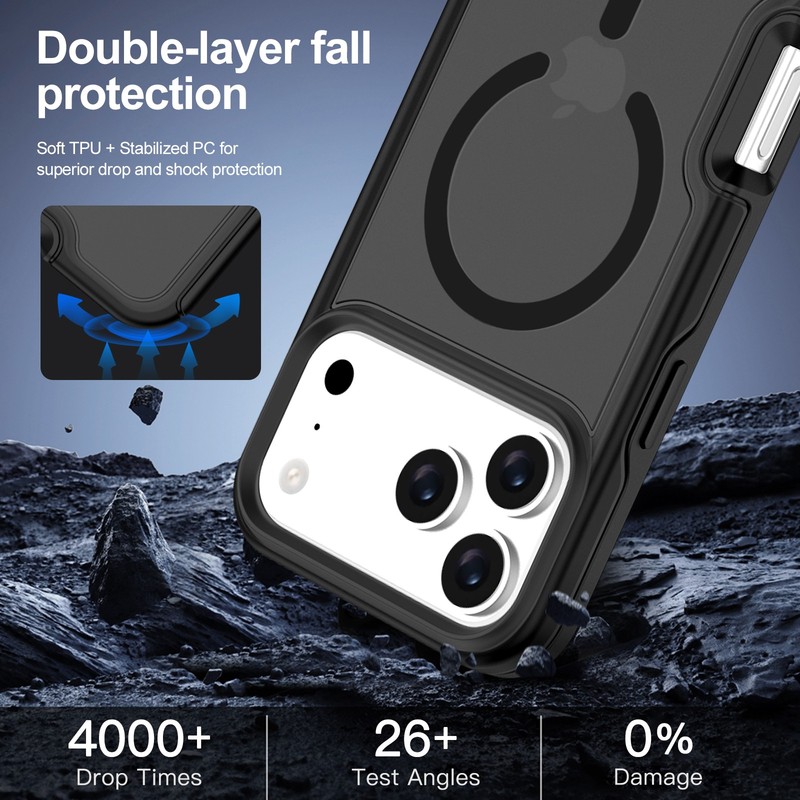 For iPhone 14 15 16 Plus 17 Pro Max Magnetic Shockproof Case Matter Rugged Cover gallery