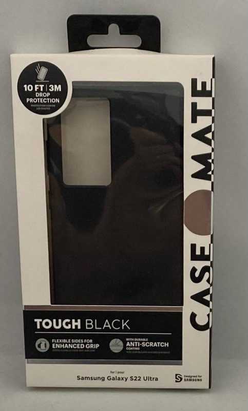 Case-Mate Tough Case for Samsung Galaxy S22 Ultra – Black 10 ft Drop