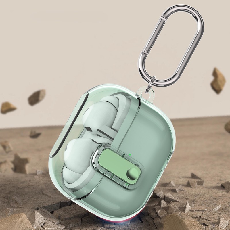 For Galaxy Buds 3 / 3 Pro Clear TPU Transparent Case with Secure Lock Keychain gallery