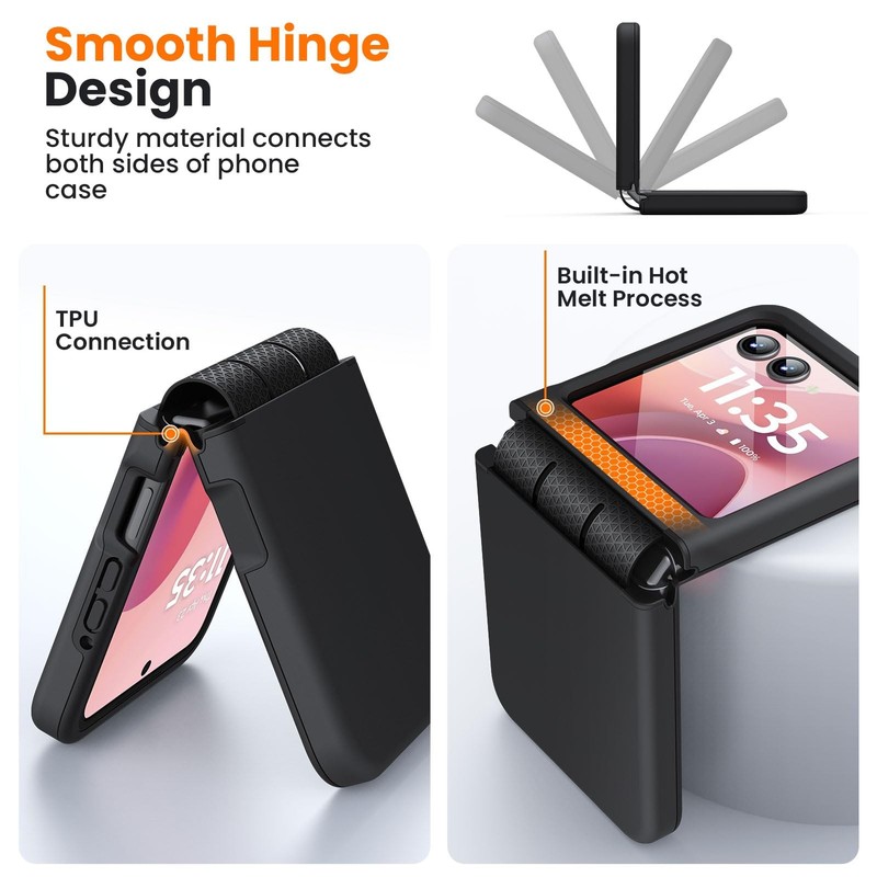 for Motorola Razr 2025/2024 Case with 2 PCS HD Moto 2024/2025, Black gallery