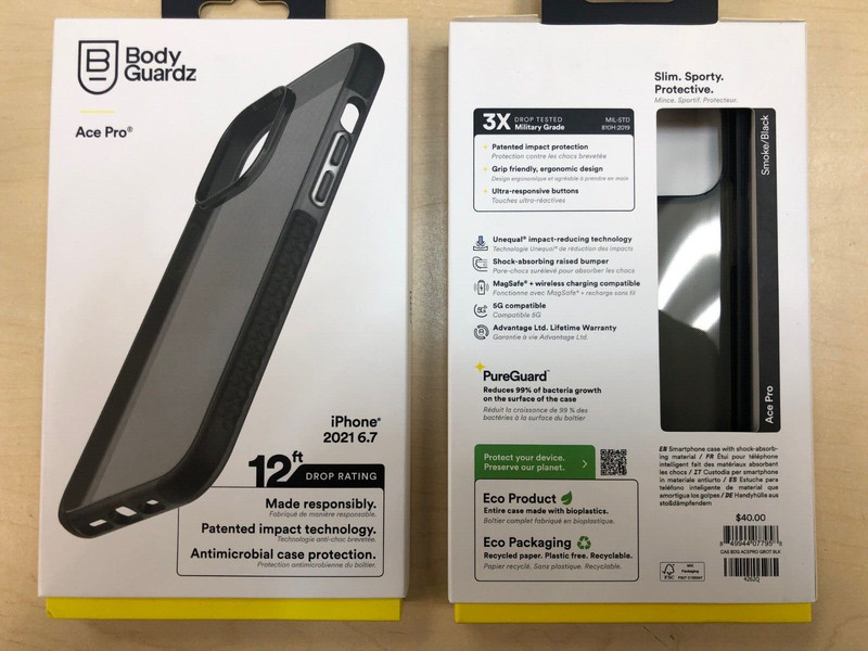 BodyGuardz Ace Pro Case – iPhone 13 Pro Max – Smokey Black