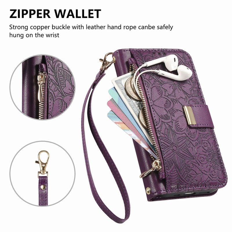 Crossbody Wallet Case for iPhone 16 Pro Max 15 14 13 12 with Zipper Pocket Strap gallery